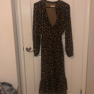 Michael kors cheetah wrap dress